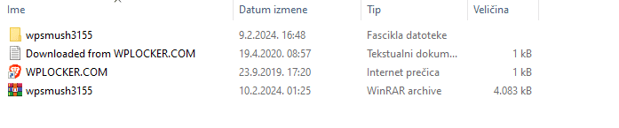 Izgled foldera nakon što smo odradili izvlačenje fajlova