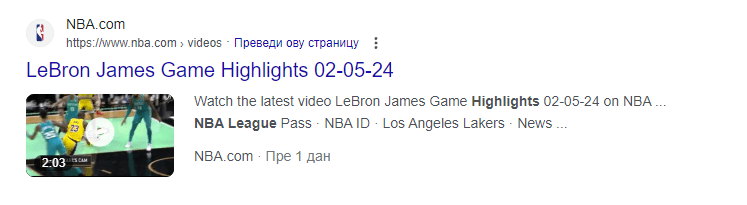 Sminak najboljih poteza sa utakmice Lebron Džejmsa