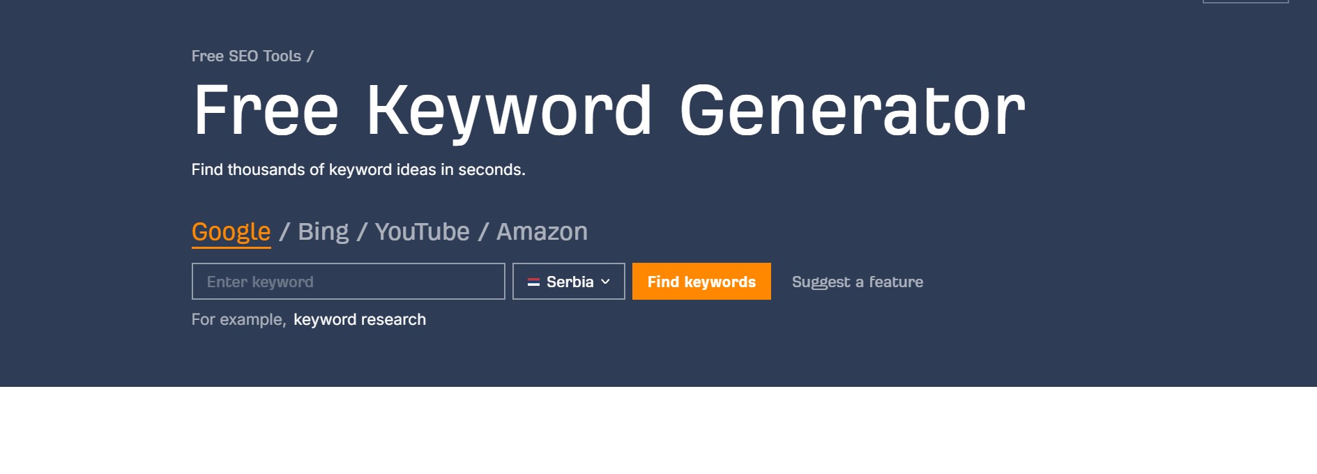 Ahrefs keyword generator stranica